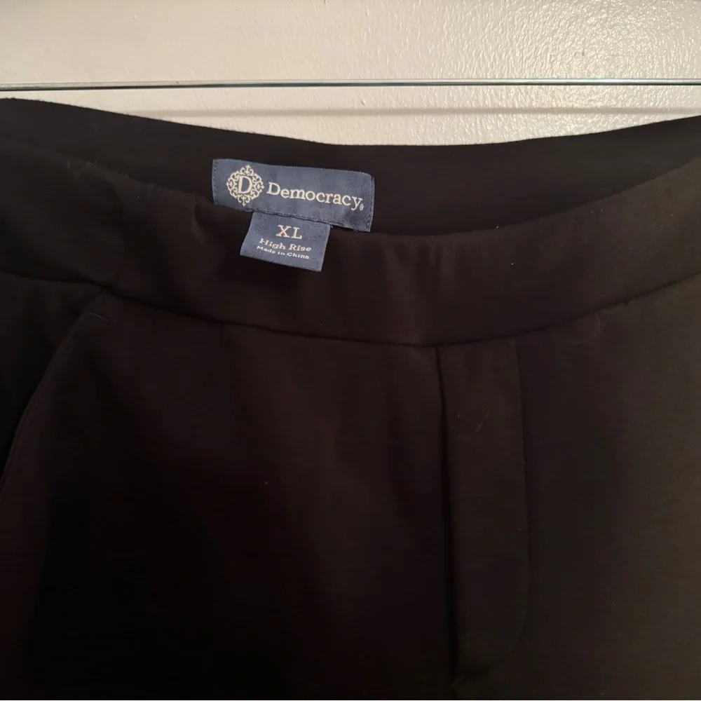 Democracy Black Dress Relaxed Fit high waist zip pocket trousers XL